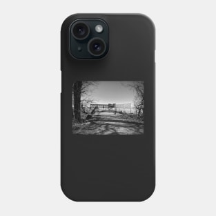 Sand Creek Bay Bird Blind Black and White Phone Case