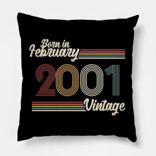 Vintage Born in February 2001 Pillow