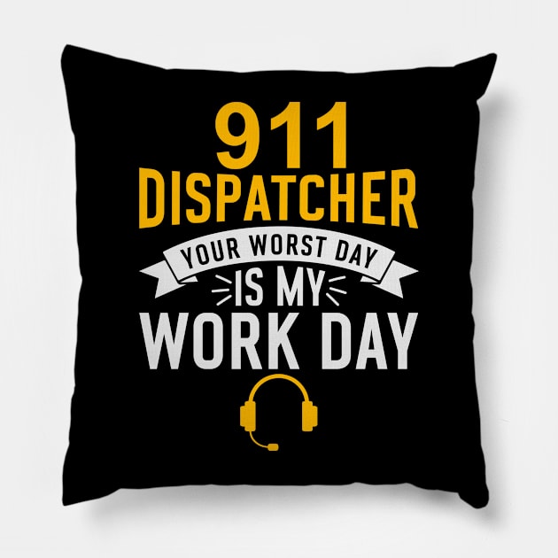 911 Police Dispatcher First Responder Sheriff Pillow by Shirts by Jamie