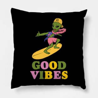 Good Vibes, Galactic Rides: Hang Loose with Our Alien Bro! Pillow