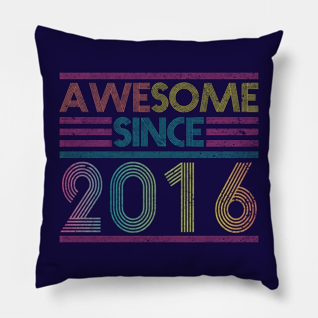 Awesome Since 2016 // Funny & Colorful 2016 Birthday Pillow by SLAG_Creative