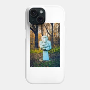 Picture of post modern sculpture of Motherhood in autumn park Phone Case