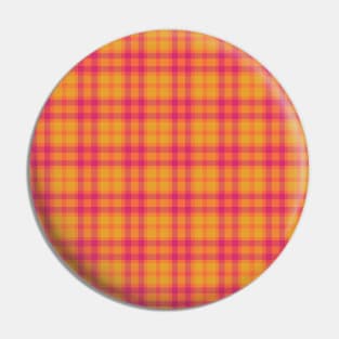 Yellow Purple Orange Plaid Pattern Pin