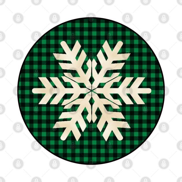 Snowflake silhouette over a black and green tile pattern by AtelierRillian