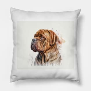 French Mastiff Watercolour Pillow