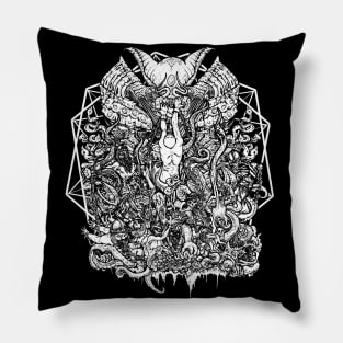 Pagan Occult Cthulu Horror Hellscape Pillow