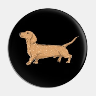 Cute Walking Dachshund Illustration Pin