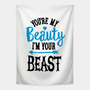 You're my Beauty I'm your Beast gym saying couples gym bodybuilding gift Tapestry