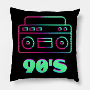 Retro Music Cassette Tape  90's T-shirt Pillow