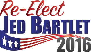 Re-Elect Jed Bartlet 2016 (Flag Underline) Magnet