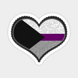 Elegant Demisexual Pride Decorative Heart in Pride Flag Colors Magnet