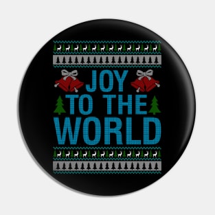 Joy to the world ugly christmas sweater Pin