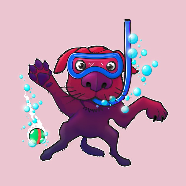 Dog scuba diver by PENART