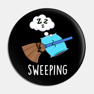 Sweeping Funny Sleeping Broom Pun Pin