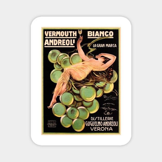 VERMOUTH WINE Bianco Andreoli Verona Vintage Italian Liqueur Advertisement Magnet by vintageposters