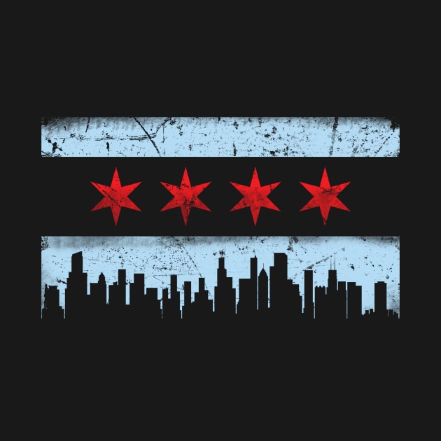 Chicago Flag Skyline by Weirdcore