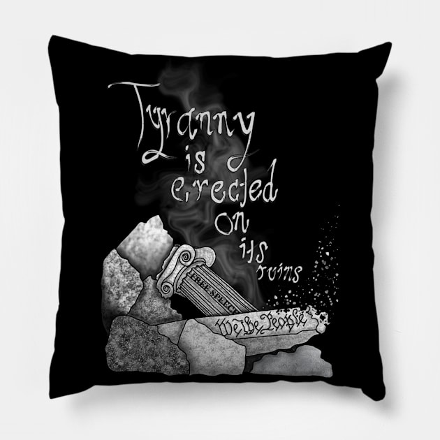 On Its Ruins Pillow by Aeriskate