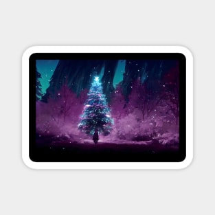 Winter Holiday Chrismas tree Landscap gift designs Series 08 Magnet