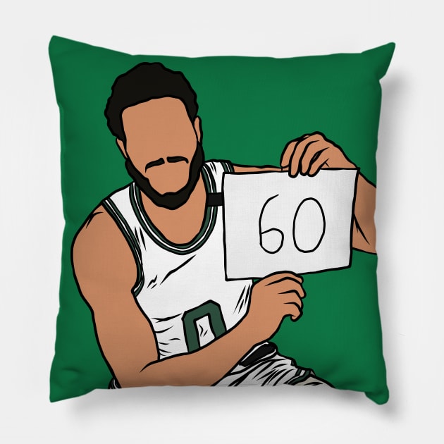 Jayson Tatum 60 Point Game Pillow by rattraptees