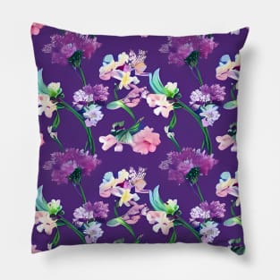 Purple | Pink | White Floral Print Pillow