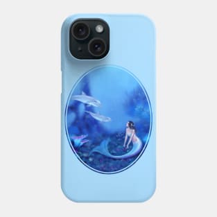 Ultramarine Mermaid & Dolphins Phone Case