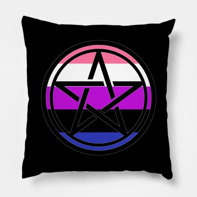 Large Print Pentacle LGBT Flag Genderfluidity Pillow by aaallsmiles