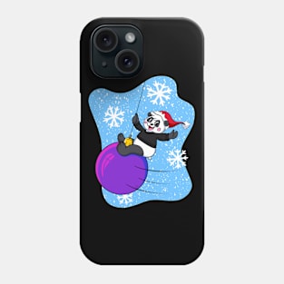 Christmas Santa Panda Wrecking Bauble Phone Case