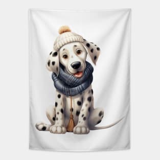 Winter Dalmatian Dog Tapestry