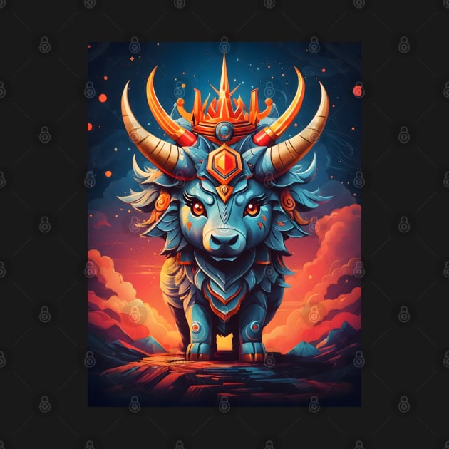 Majestic Bull with Crown by Leon Star Shop