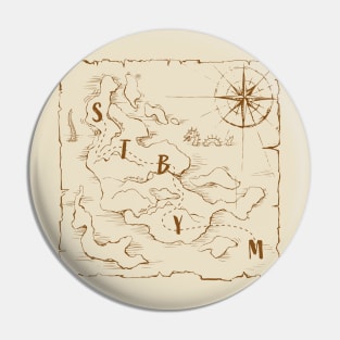 Sea Monsters Pirate Map Pin