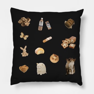 brown sticker pack Pillow