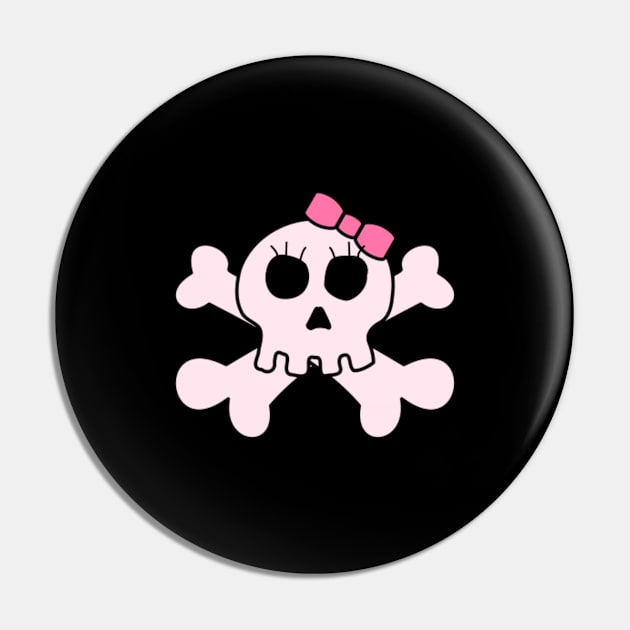 Cute Pink Skull And Bones Pin by Flippin' Sweet Gear