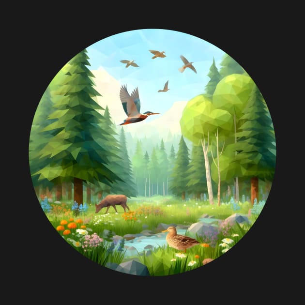 Low Poly Spring Forest by Antipodal point