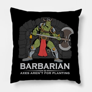 D20 Roleplay Character - Orc Barbarian Pillow