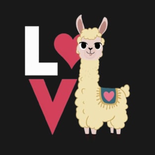 Llama love shirt funny cute llama tee T T-Shirt