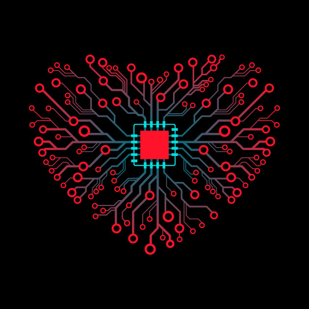 Computer Core Processor CPU  Heart RED by SinBle