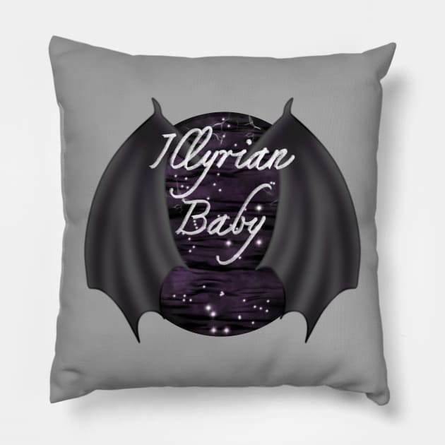 Illyrian Baby ACOTAR Book Series Bat Boys Wings Rhysand Cassian Azriel Night Court Velaris Pillow by thenewkidprints