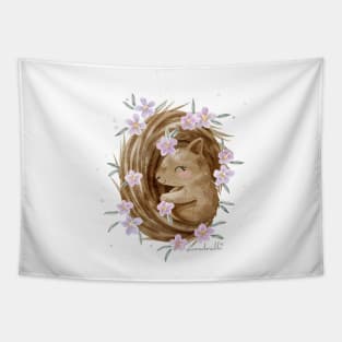 Sleeping Squirrel Tapestry