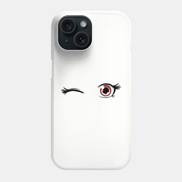 Winking Pink Anime Eyes Phone Case by MetaCynth