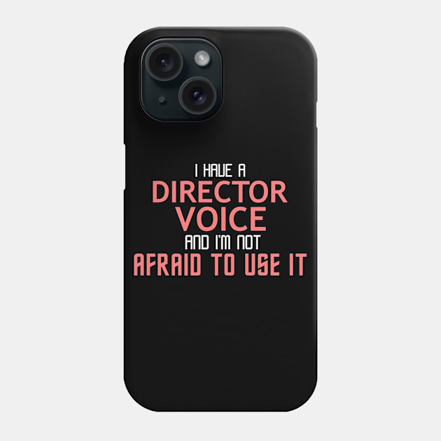 Director Voice Cool Typography Job Design Phone Case by Stylomart