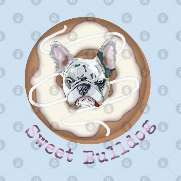 Sweet Bulldog and donut with white glaze by KateQR