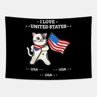 I Love United States Tapestry