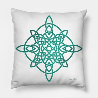 Celtic Knot Mandala Green Pillow