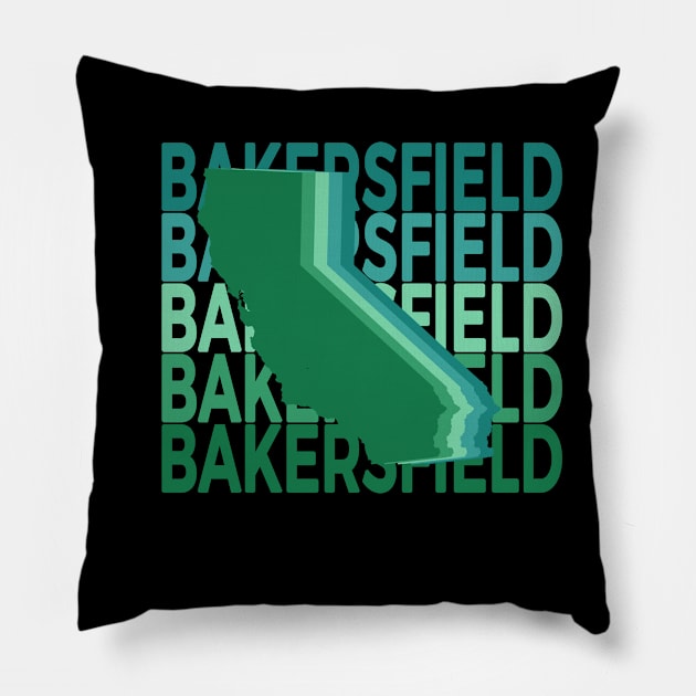 Bakersfield California Green Repeat Pillow by easytees