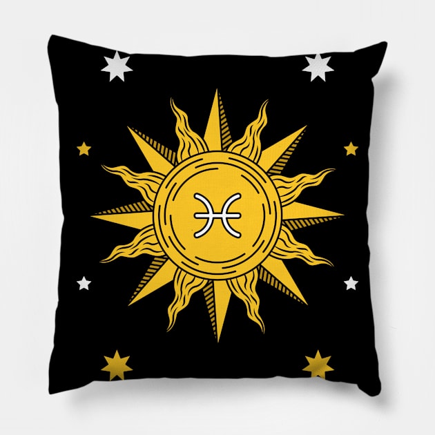 Pisces Sun - Astrology Zodiac Sign - Born in February and March Birthday Gift - Jupiter Tarot Card Pillow by Ranggasme