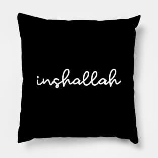 inshallah - white Pillow