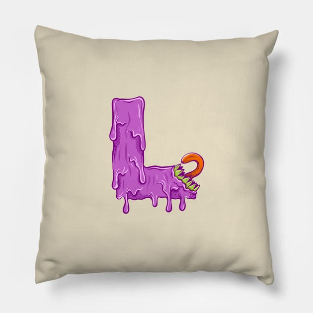 L melted Letters Grime Pillow by yogisnanda