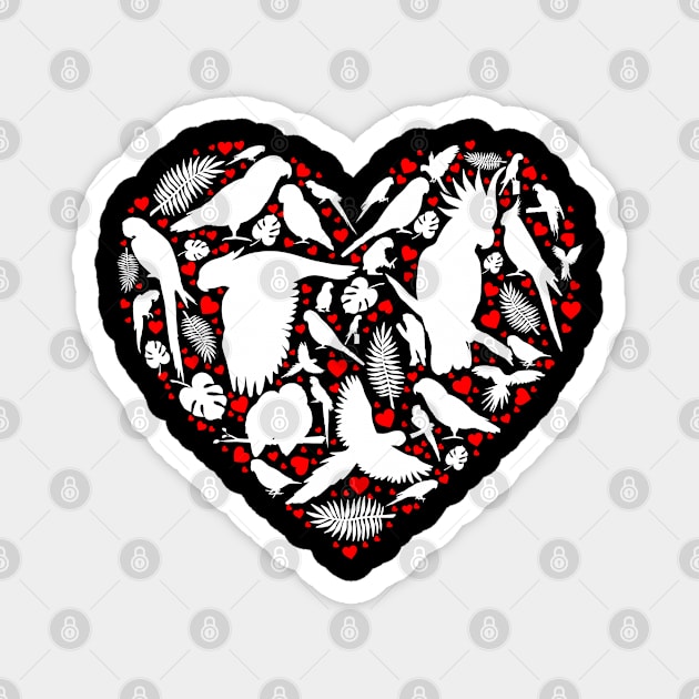 Parrots Bird Heart Love Magnet by savariya