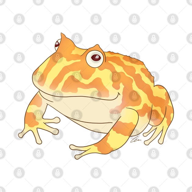 Albino Pacman Frog by anacecilia