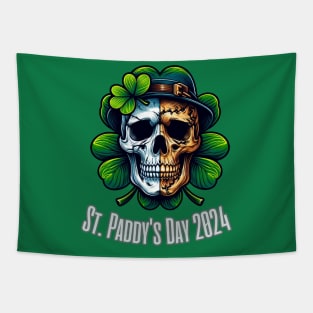 St Patricks Day 2024. Irish Skull Men Tapestry